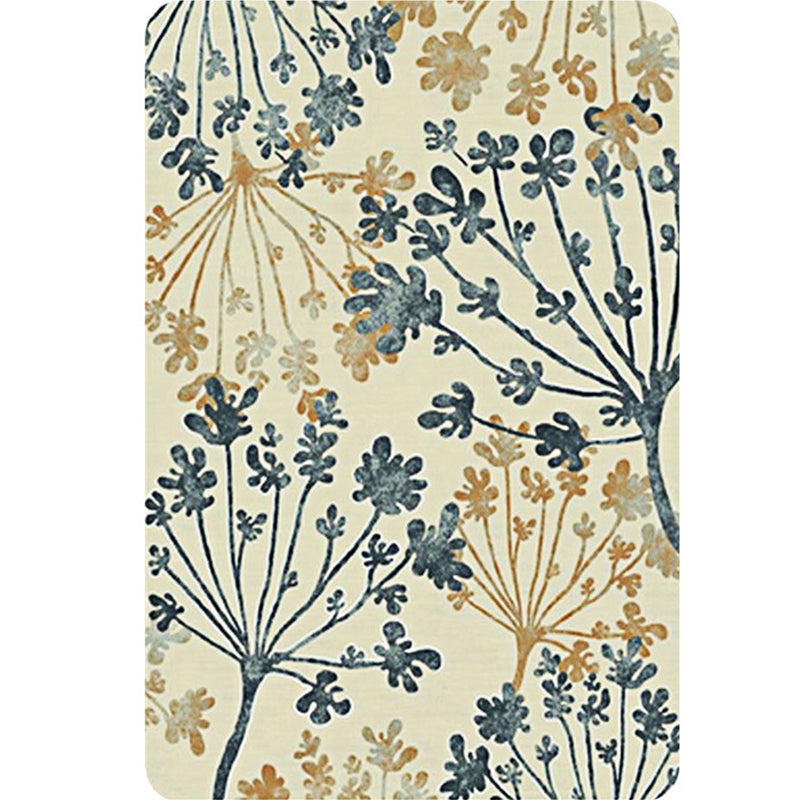 Moderne bladerenpatroon tapijt Groen en Beige Polyester tapijt Wasbaar Huisdier vriendelijk Antislip tapijt voor de woonkamer