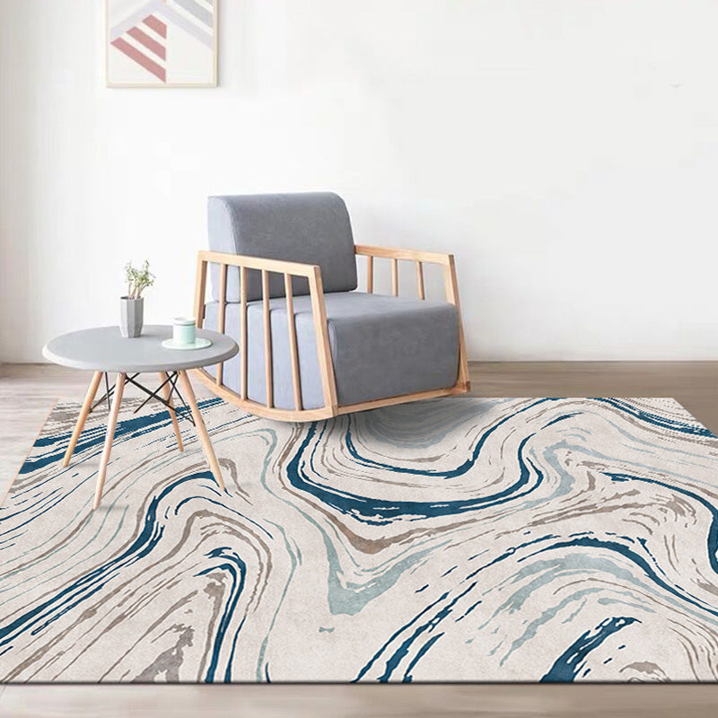 Stijlvolle Modernisme Tapijt Multicolor Aquarel en Draai Gestreept Patroon Tapijt Huisdiervriendelijk Antislip Wasbaar Tapijt voor Decoratie
