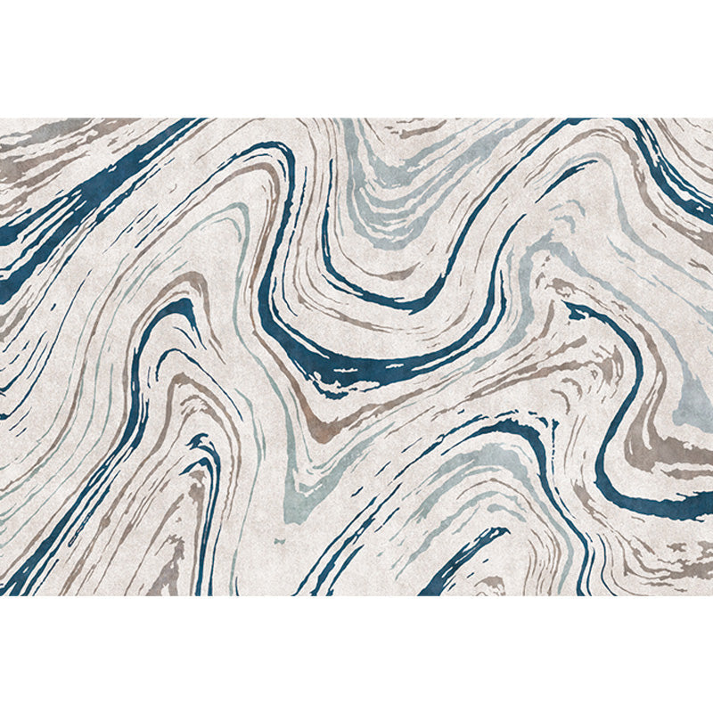 Stijlvolle Modernisme Tapijt Multicolor Aquarel en Draai Gestreept Patroon Tapijt Huisdiervriendelijk Antislip Wasbaar Tapijt voor Decoratie
