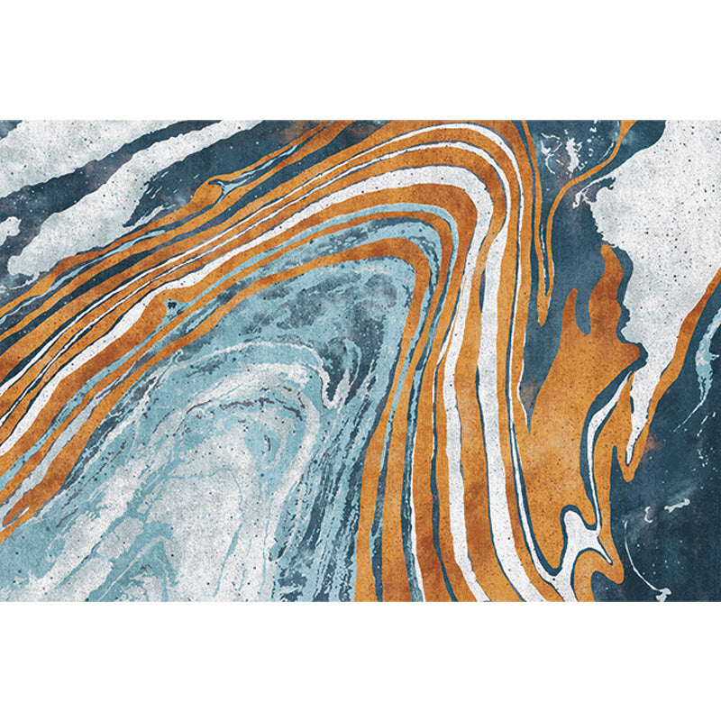 Stijlvolle Modernisme Tapijt Multicolor Aquarel en Draai Gestreept Patroon Tapijt Huisdiervriendelijk Antislip Wasbaar Tapijt voor Decoratie
