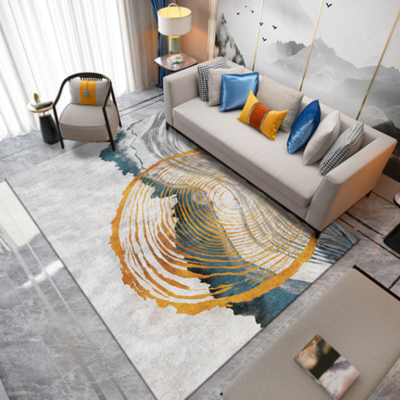 Stijlvolle Modernisme Tapijt Multicolor Aquarel en Draai Gestreept Patroon Tapijt Huisdiervriendelijk Antislip Wasbaar Tapijt voor Decoratie