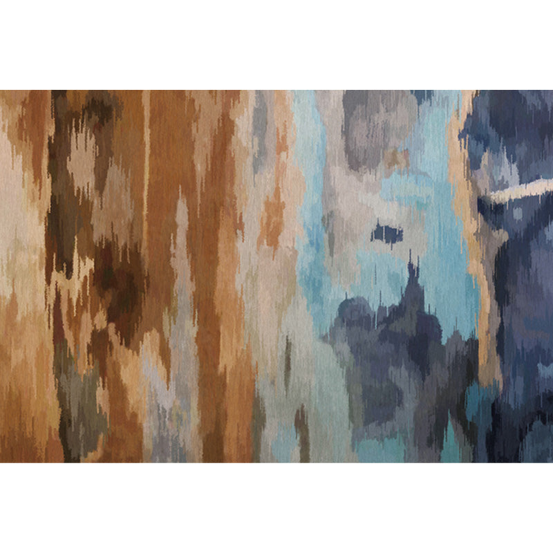 Stijlvolle Modernisme Tapijt Multicolor Aquarel en Draai Gestreept Patroon Tapijt Huisdiervriendelijk Antislip Wasbaar Tapijt voor Decoratie