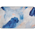 Uniek Penseelstreekpatroon Tapijt Blauw Hedendaags Tapijt Polyester Huisdiervriendelijk Antislip Achterkant Wasbaar Tapijt voor de Woonkamer