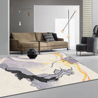 Grijze Abstracte Vloerkleed Polyester Moderne Vloerkleed Wasbaar Anti-slip Huisdier-vriendelijk Vloerkleed voor de Woonkamer