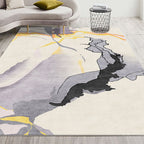 Grijze Abstracte Vloerkleed Polyester Moderne Vloerkleed Wasbaar Anti-slip Huisdier-vriendelijk Vloerkleed voor de Woonkamer