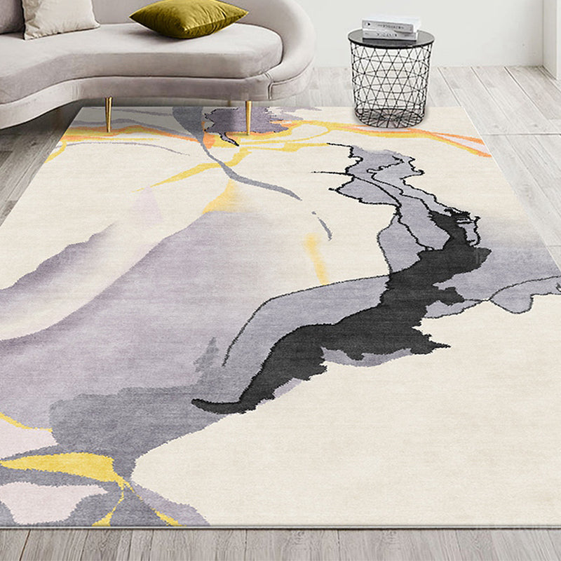 Grijze Abstracte Vloerkleed Polyester Moderne Vloerkleed Wasbaar Anti-slip Huisdier-vriendelijk Vloerkleed voor de Woonkamer