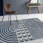 Creatief Modernistisch Tapijt Polyester Geometrisch en Streeppatroon Tapijt Wasbaar Huisdier Vriendelijk Antislip Tapijt voor de Woonkamer
