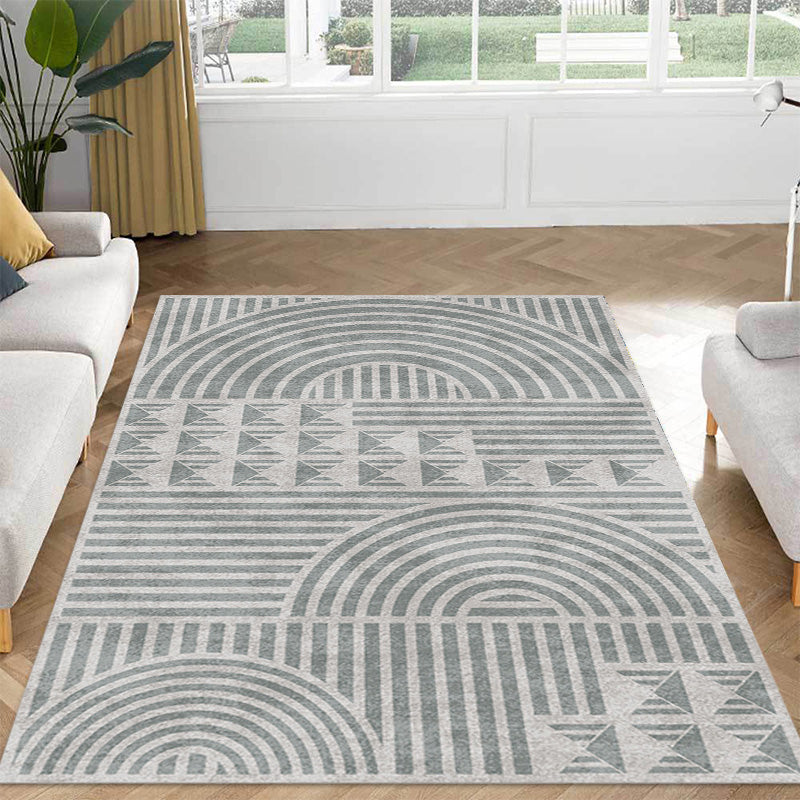 Creatief Modernistisch Tapijt Polyester Geometrisch en Streeppatroon Tapijt Wasbaar Huisdier Vriendelijk Antislip Tapijt voor de Woonkamer