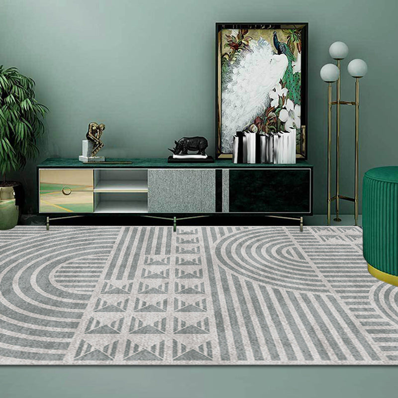 Creatief Modernistisch Tapijt Polyester Geometrisch en Streeppatroon Tapijt Wasbaar Huisdier Vriendelijk Antislip Tapijt voor de Woonkamer