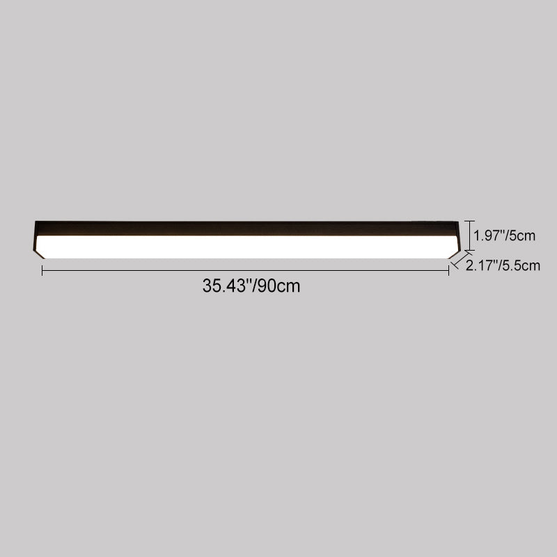 Moderne minimalistische lange rechthoekige Aluminium-PC-LED-inbouwplafondlamp voor buitenpatio