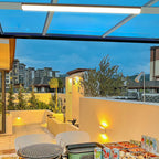 Moderne minimalistische lange rechthoekige Aluminium-PC-LED-inbouwplafondlamp voor buitenpatio