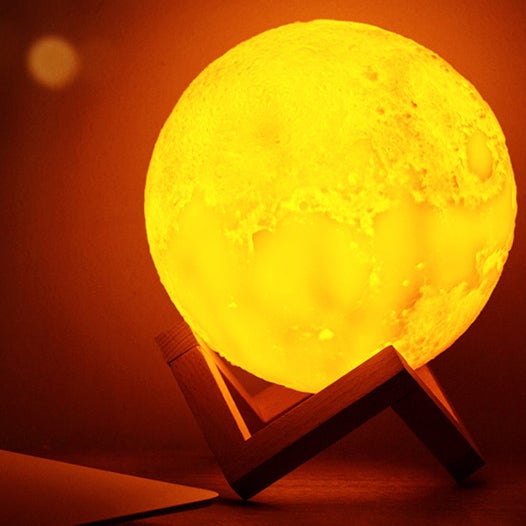 Kreative Mini Oplaadbare 3D Geprinte Maan 1-Licht LED Tafellamp