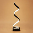 Spiraal Lint Metalen Tafellamp Simpliciteit Zwart/Wit/Goud LED Taakverlichting met Ronde Basis in Warm/Wit Licht