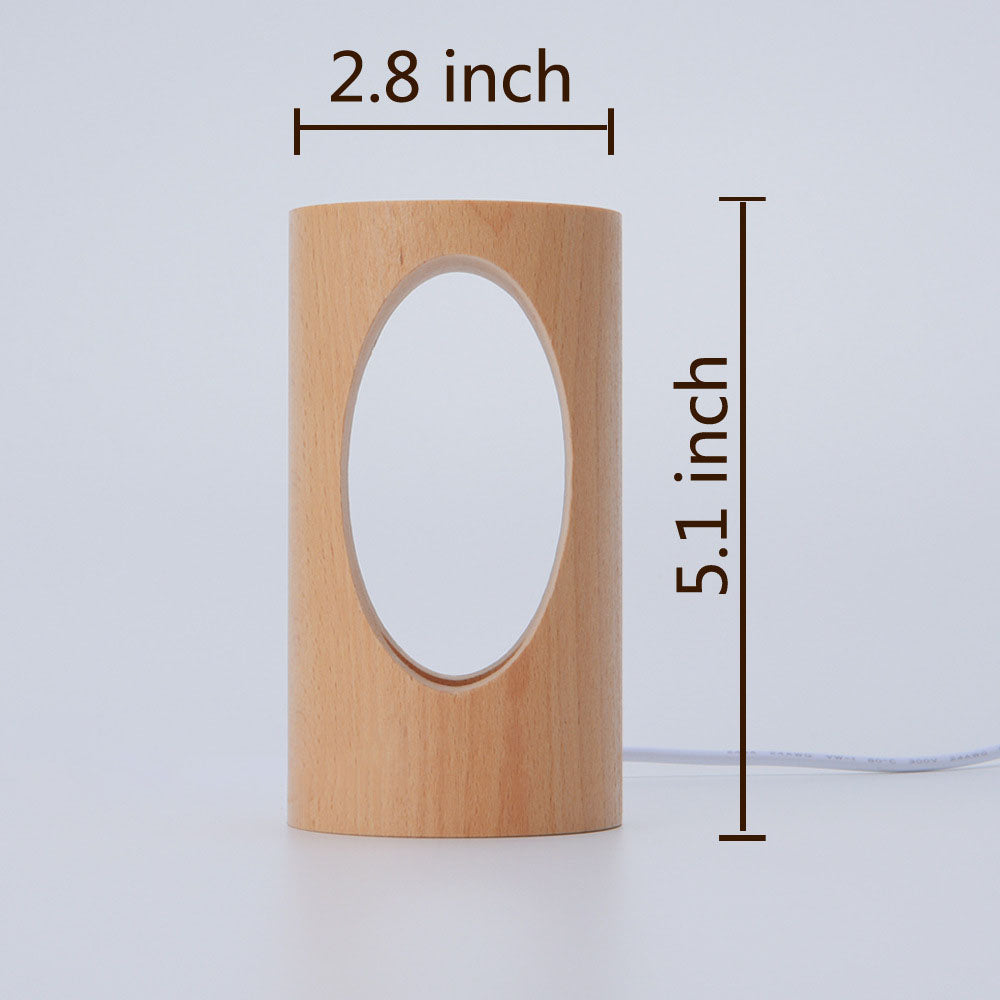 Japanse massief houten rechthoekige zuilen-LED-nachtlamp USB tafellamp