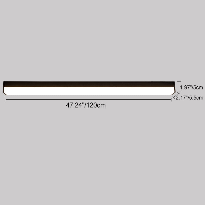 Moderne minimalistische lange rechthoekige Aluminium-PC-LED-inbouwplafondlamp voor buitenpatio