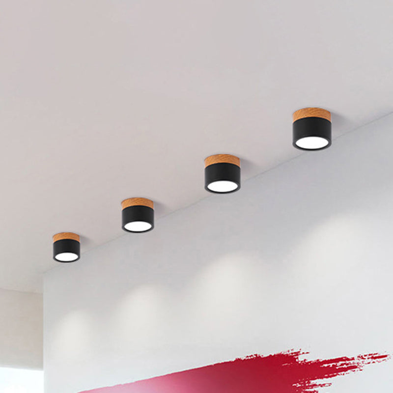 Moderne Macaron Plafondlamp – Compacte Metaal/Houten Plafondlamp voor Keuken en Bar in Geel, Avosianue en Avosianack