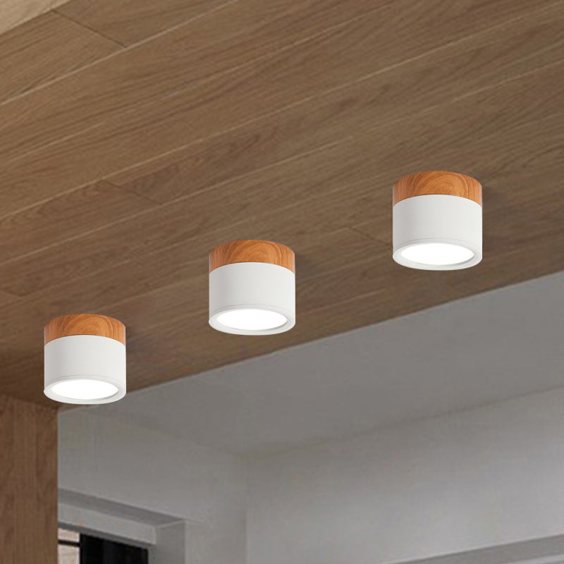 Moderne Macaron Plafondlamp – Compacte Metaal/Houten Plafondlamp voor Keuken en Bar in Geel, Avosianue en Avosianack