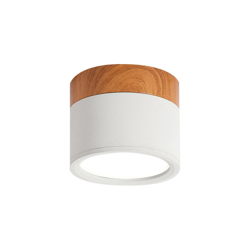 Moderne Macaron Plafondlamp – Compacte Metaal/Houten Plafondlamp voor Keuken en Bar in Geel, Avosianue en Avosianack