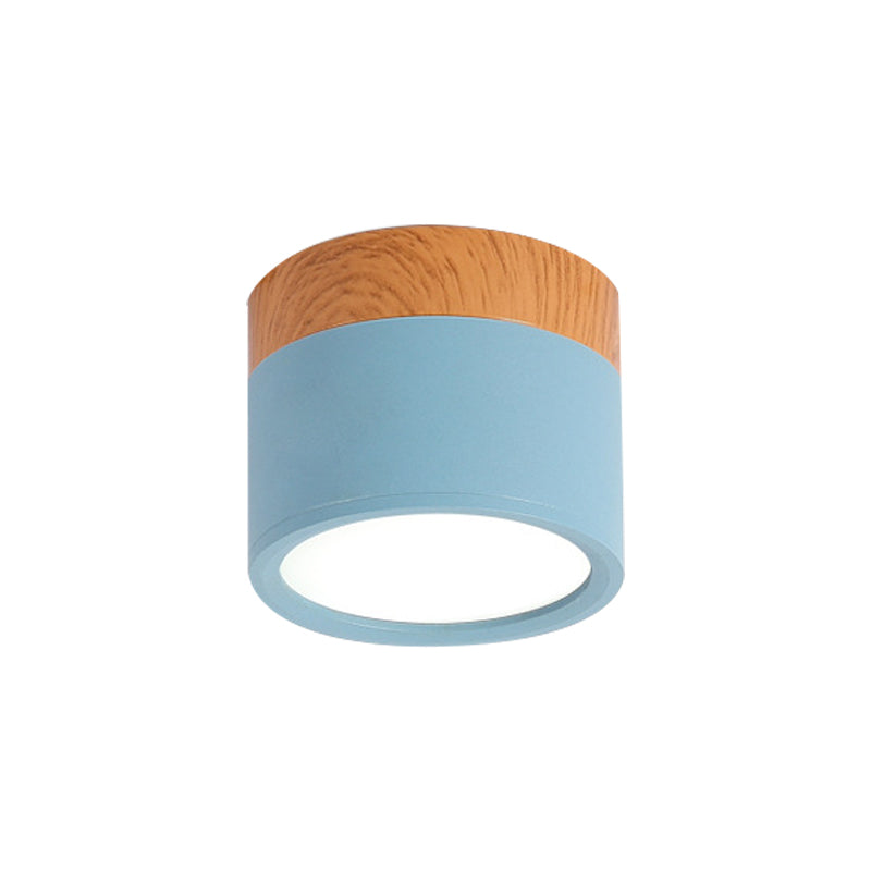 Moderne Macaron Plafondlamp – Compacte Metaal/Houten Plafondlamp voor Keuken en Bar in Geel, Avosianue en Avosianack