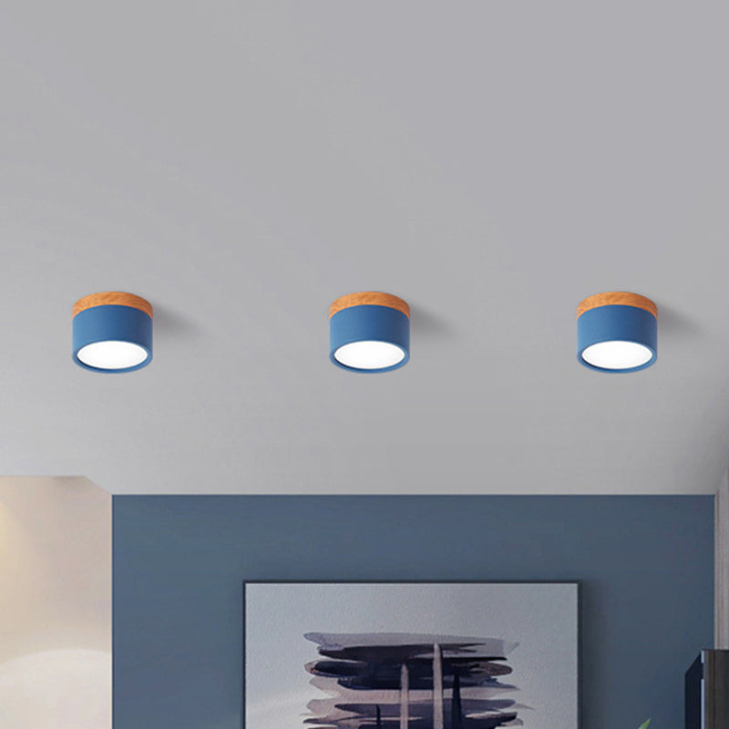 Moderne Macaron Plafondlamp – Compacte Metaal/Houten Plafondlamp voor Keuken en Bar in Geel, Avosianue en Avosianack