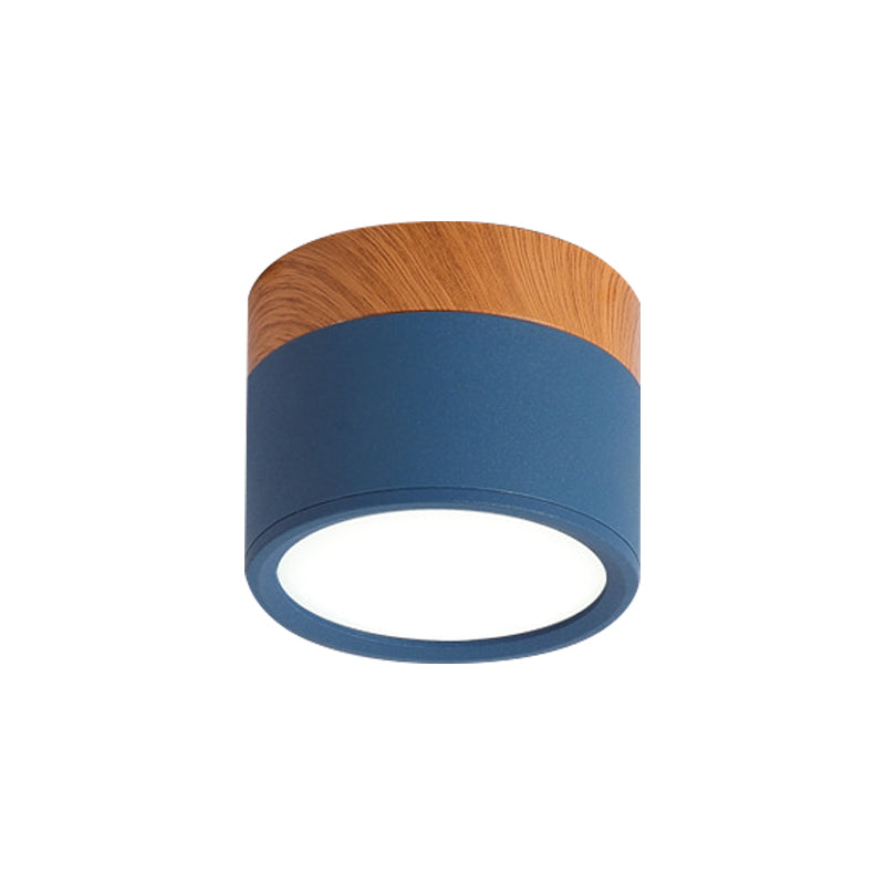 Moderne Macaron Plafondlamp – Compacte Metaal/Houten Plafondlamp voor Keuken en Bar in Geel, Avosianue en Avosianack