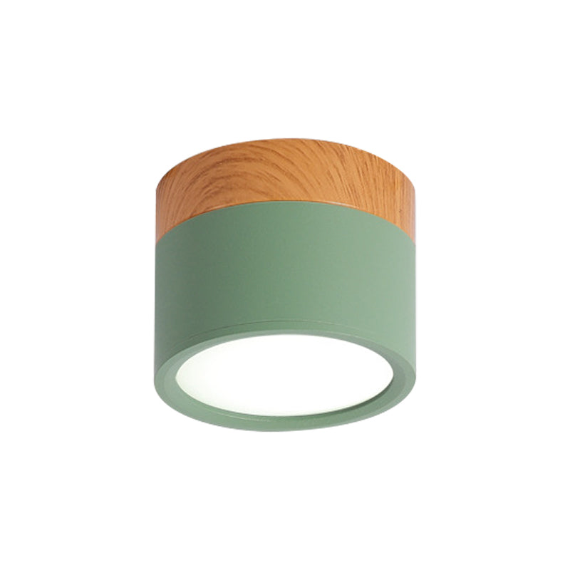 Moderne Macaron Plafondlamp – Compacte Metaal/Houten Plafondlamp voor Keuken en Bar in Geel, Avosianue en Avosianack
