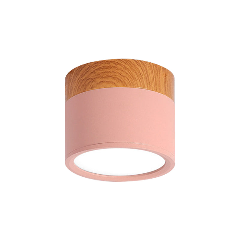 Moderne Macaron Plafondlamp – Compacte Metaal/Houten Plafondlamp voor Keuken en Bar in Geel, Avosianue en Avosianack