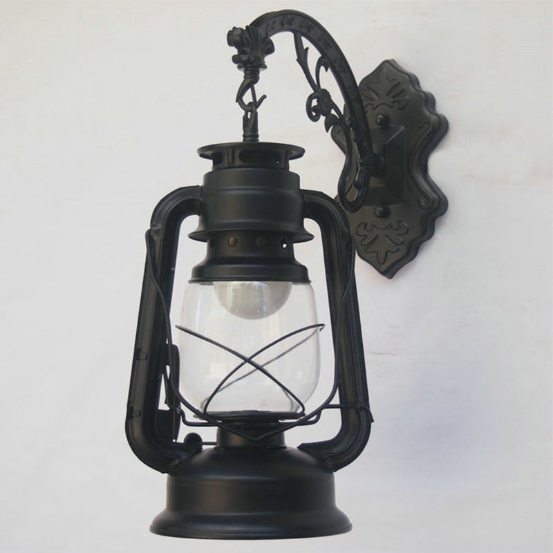 1-Light Kerosin Wandverlichting Nautisch Zwart/Koper/Brons Helder Glas Wandlampen voor de Eetkamer