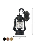 1-Light Kerosin Wandverlichting Nautisch Zwart/Koper/Brons Helder Glas Wandlampen voor de Eetkamer