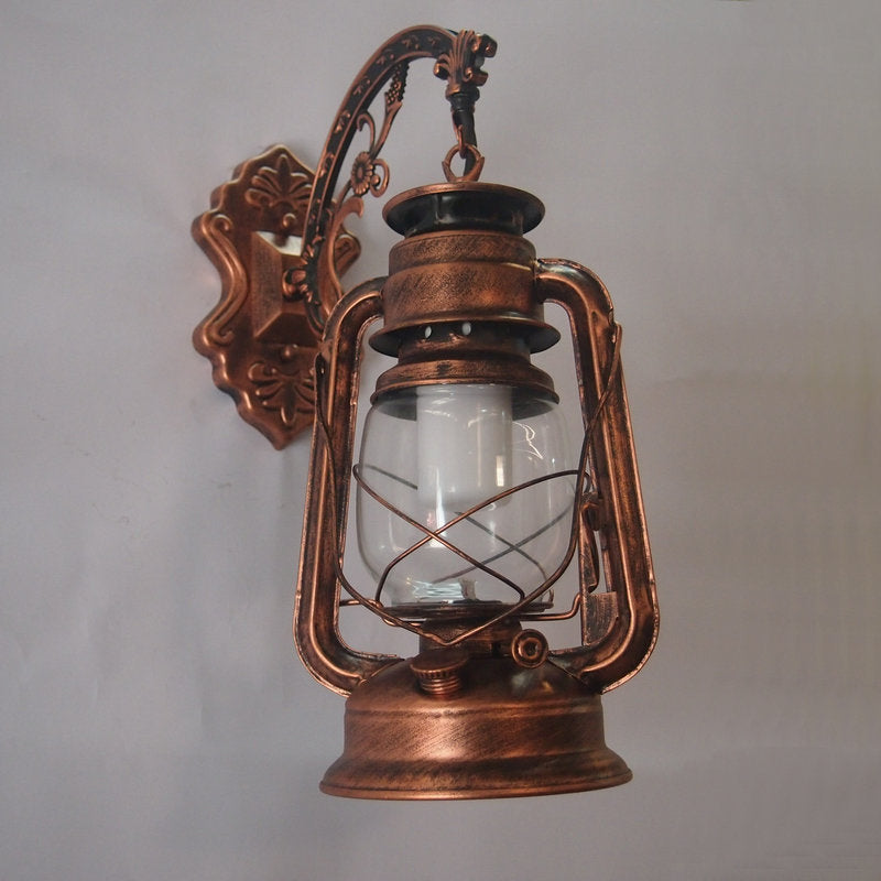 1-Light Kerosin Wandverlichting Nautisch Zwart/Koper/Brons Helder Glas Wandlampen voor de Eetkamer