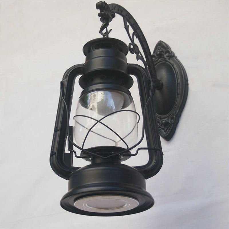 1-Light Kerosin Wandverlichting Nautisch Zwart/Koper/Brons Helder Glas Wandlampen voor de Eetkamer