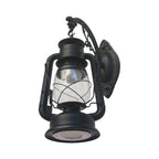1-Light Kerosin Wandverlichting Nautisch Zwart/Koper/Brons Helder Glas Wandlampen voor de Eetkamer