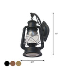 1-Light Kerosin Wandverlichting Nautisch Zwart/Koper/Brons Helder Glas Wandlampen voor de Eetkamer