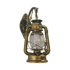 1-Light Kerosin Wandverlichting Nautisch Zwart/Koper/Brons Helder Glas Wandlampen voor de Eetkamer