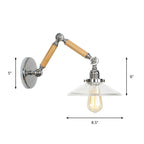 Braun-Zilver 1-lamp lees wandlamp loft heldere glazen bulb/plaat/kleurenschild wandlampen met hout 2-gewricht verstelbare arm
