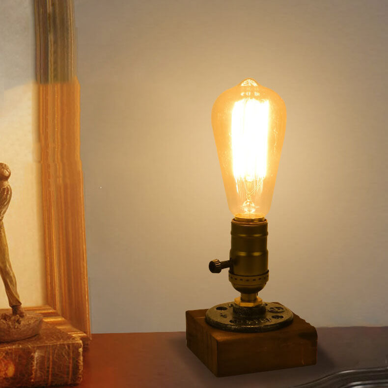 Vintage industrieel ijzeren gloeilamp 1-lamps tafel lamp