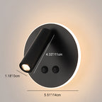 Moderne Minimalistische Rechthoekige ronde ijzeren aluminium LED Wandlamp voor Slaapkamer