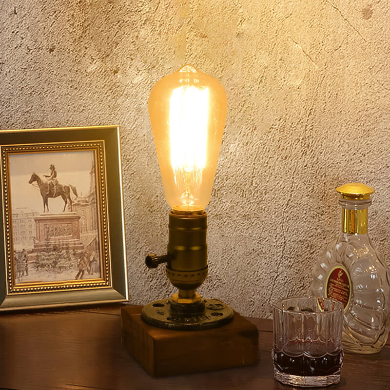 Vintage industrieel ijzeren gloeilamp 1-lamps tafel lamp