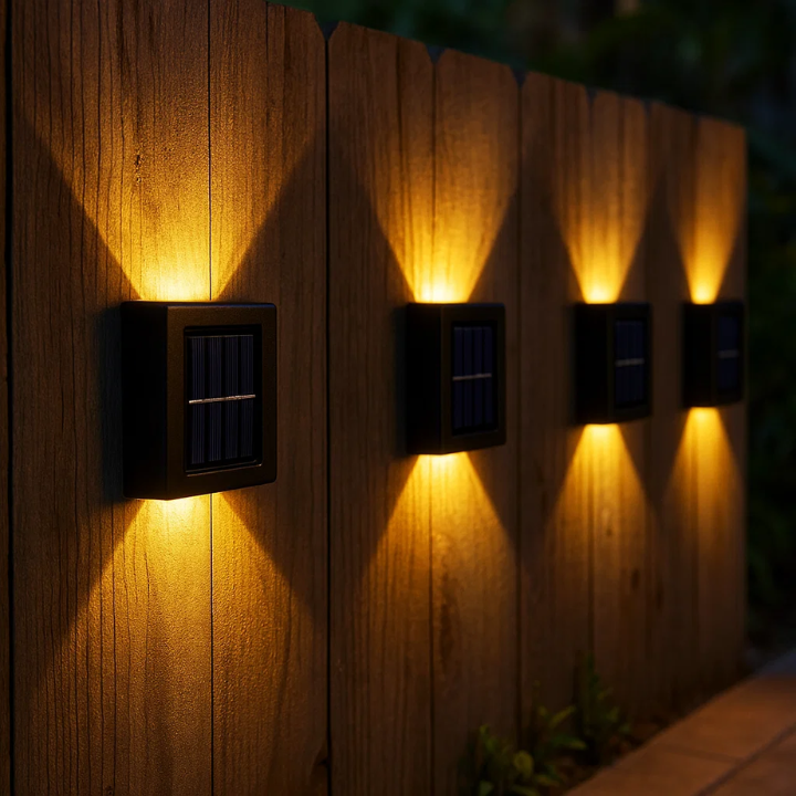 Zonne-energie aangedreven LED wandlampen | Weerbestendig, automatische werking & ideaal voor tuin- en opritverlichting
