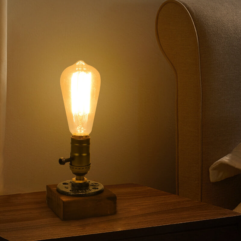 Vintage industrieel ijzeren gloeilamp 1-lamps tafel lamp