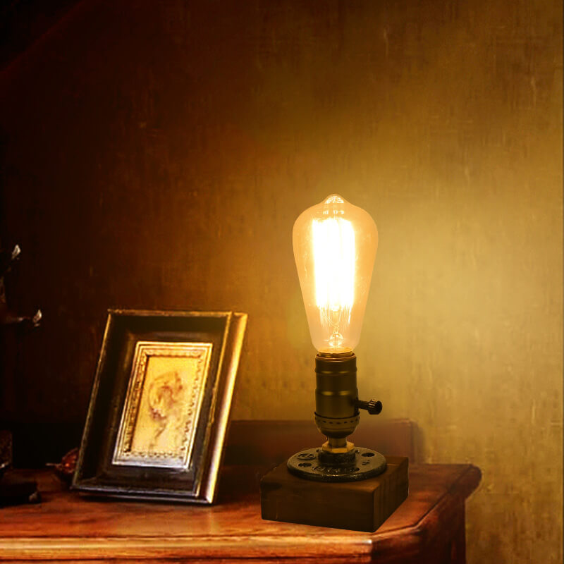 Vintage industrieel ijzeren gloeilamp 1-lamps tafel lamp