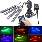 Car RGB LED Strip Light Draadloze Afstandsbediening en Stemcontrole