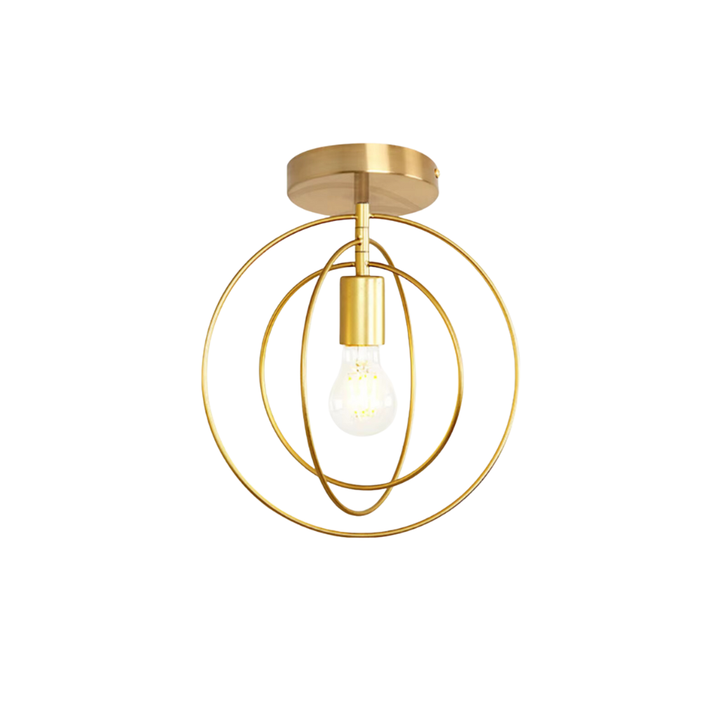 Moderne ringvormige plafondlamp goud