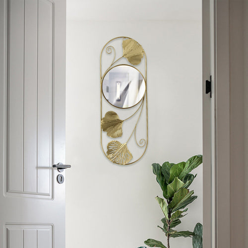 Avosian | Elegante Metalen Ginkgo Blad Wand Spiegel