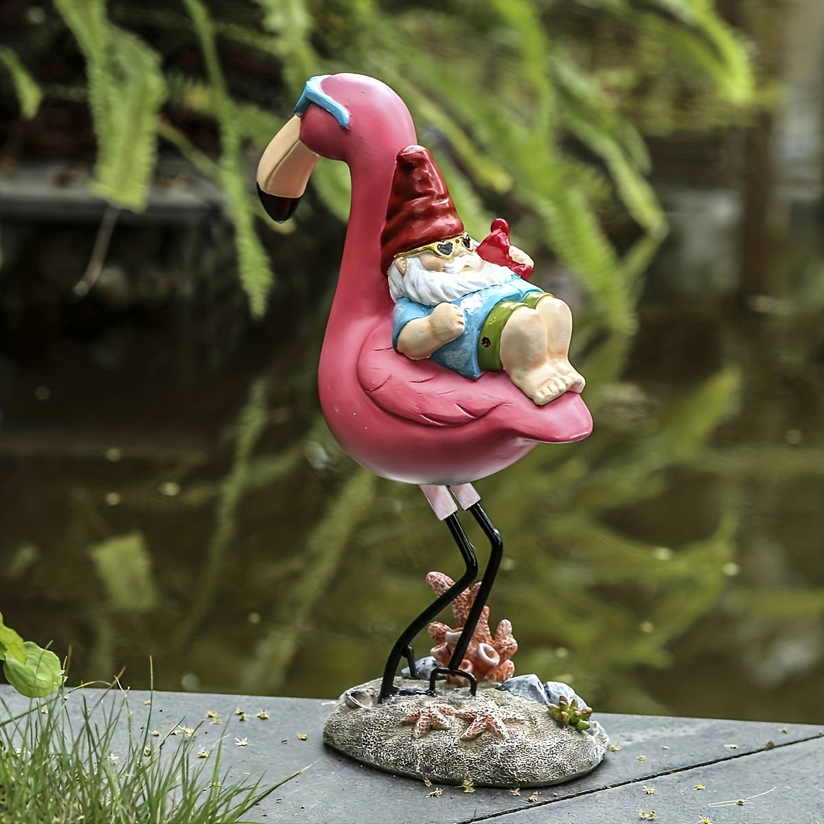 Flamingo ontspannende tuin gnoom beeld
