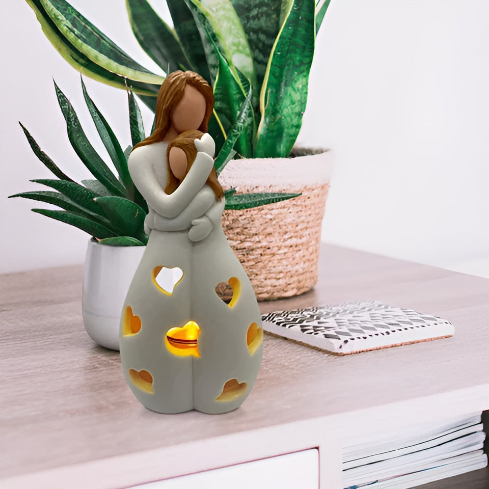 Moeder-Dochter Figuur Flikkerende Kaarsenhouder - LoveGlow