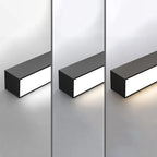 Zwarte metalen plafondlamp LED lineair minimalistisch modern ontwerp