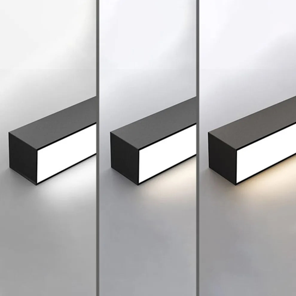 Zwarte metalen plafondlamp LED lineair minimalistisch modern ontwerp