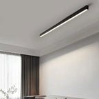Zwarte metalen plafondlamp LED lineair minimalistisch modern ontwerp