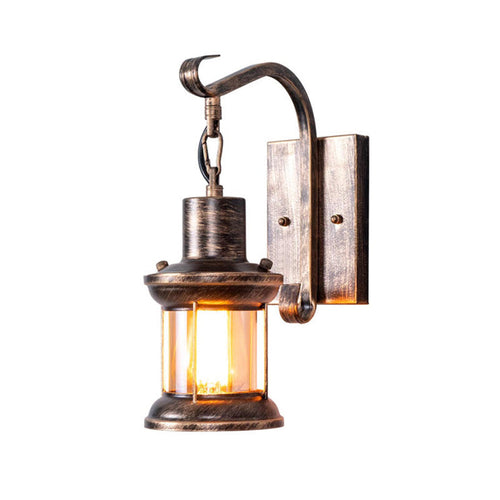 1 Lichte Duidelijke Glazen Wandlamp Nautisch Brons Kerosin Hal Wandlampen